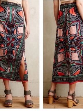 Anthropologie Maeve silk skirt
